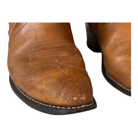 Vintage Sears Leather Suede Cowboy Boots Rough Out Buck Stitch USA Size 10.5 main image 9